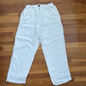 J. Crew White Linen Pants